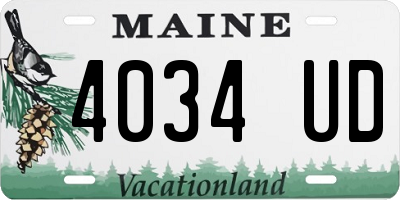ME license plate 4034UD
