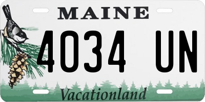 ME license plate 4034UN