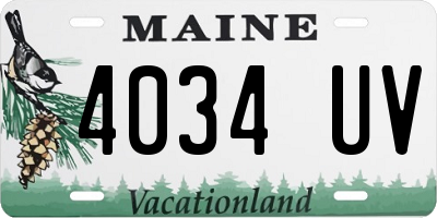 ME license plate 4034UV