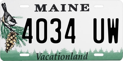 ME license plate 4034UW