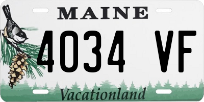 ME license plate 4034VF