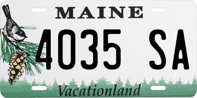 ME license plate 4035SA