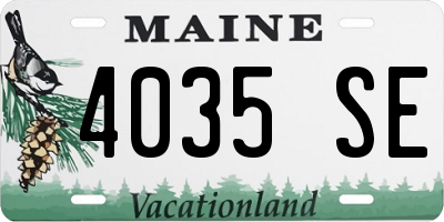 ME license plate 4035SE