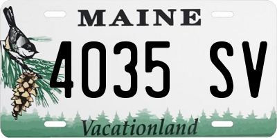ME license plate 4035SV