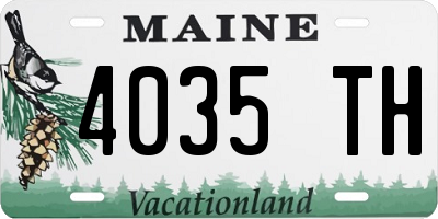 ME license plate 4035TH