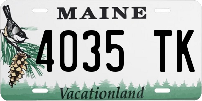 ME license plate 4035TK