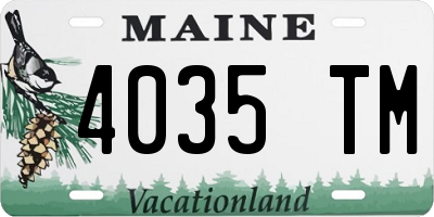 ME license plate 4035TM