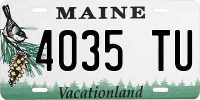 ME license plate 4035TU