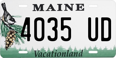 ME license plate 4035UD