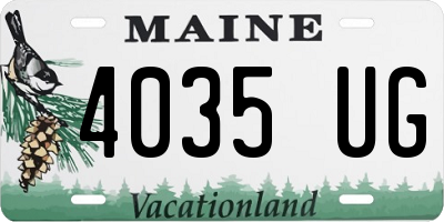 ME license plate 4035UG