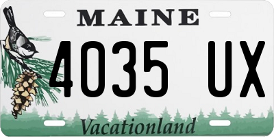 ME license plate 4035UX