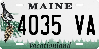 ME license plate 4035VA