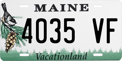 ME license plate 4035VF