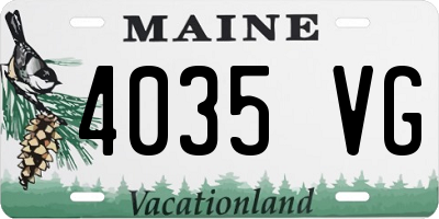 ME license plate 4035VG