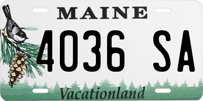 ME license plate 4036SA