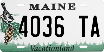 ME license plate 4036TA