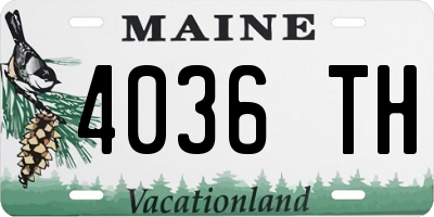 ME license plate 4036TH