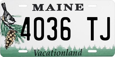 ME license plate 4036TJ