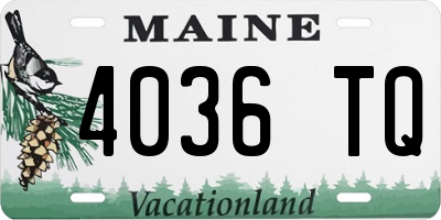 ME license plate 4036TQ