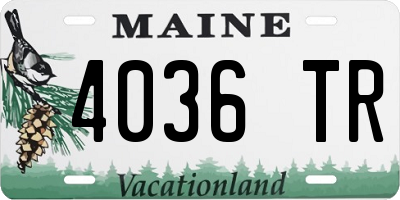 ME license plate 4036TR