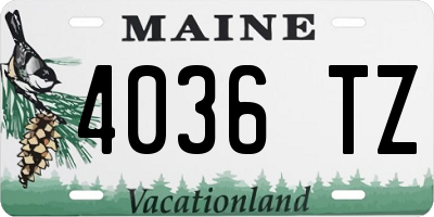 ME license plate 4036TZ