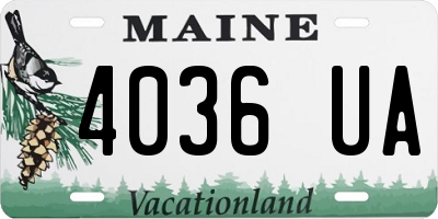 ME license plate 4036UA