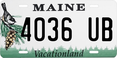 ME license plate 4036UB