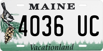 ME license plate 4036UC