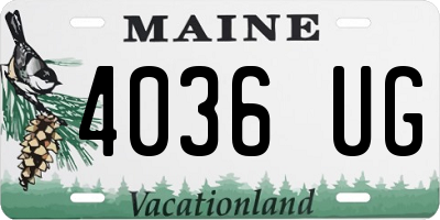 ME license plate 4036UG
