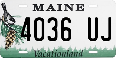 ME license plate 4036UJ