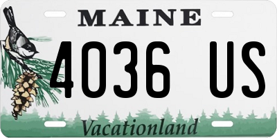 ME license plate 4036US