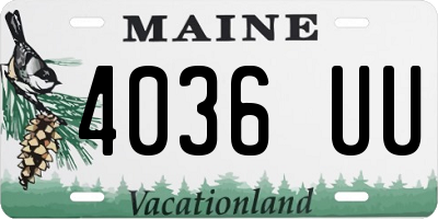 ME license plate 4036UU