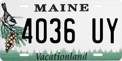 ME license plate 4036UY