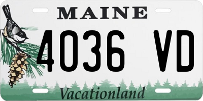 ME license plate 4036VD