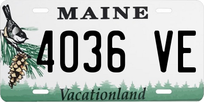ME license plate 4036VE