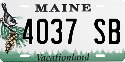 ME license plate 4037SB