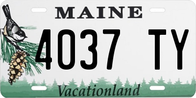 ME license plate 4037TY