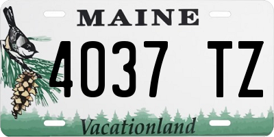 ME license plate 4037TZ