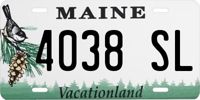 ME license plate 4038SL