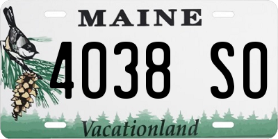 ME license plate 4038SO