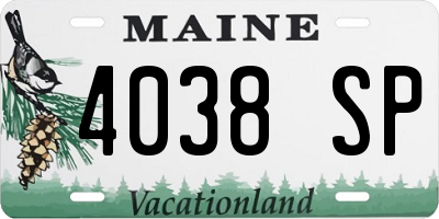 ME license plate 4038SP