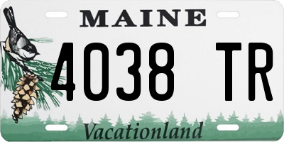 ME license plate 4038TR