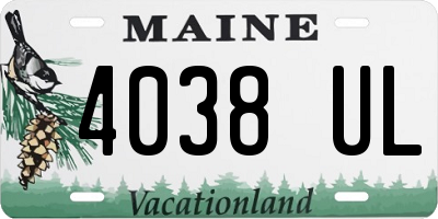 ME license plate 4038UL