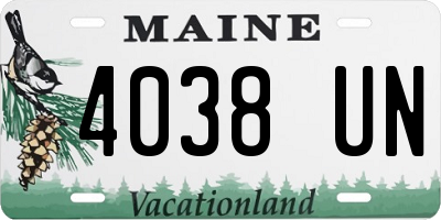 ME license plate 4038UN