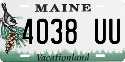 ME license plate 4038UU