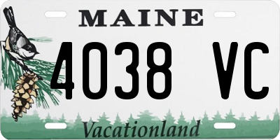 ME license plate 4038VC