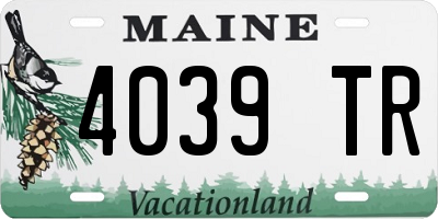 ME license plate 4039TR