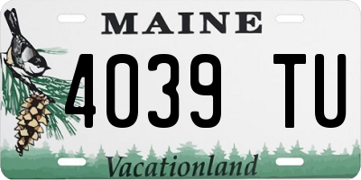 ME license plate 4039TU