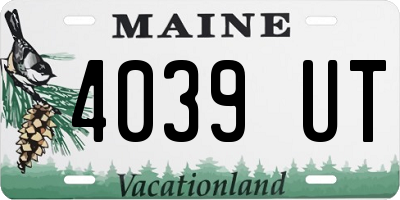 ME license plate 4039UT