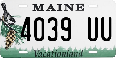 ME license plate 4039UU